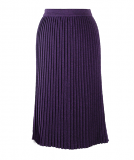 Fustă plisata plum purple lana 65 cm
